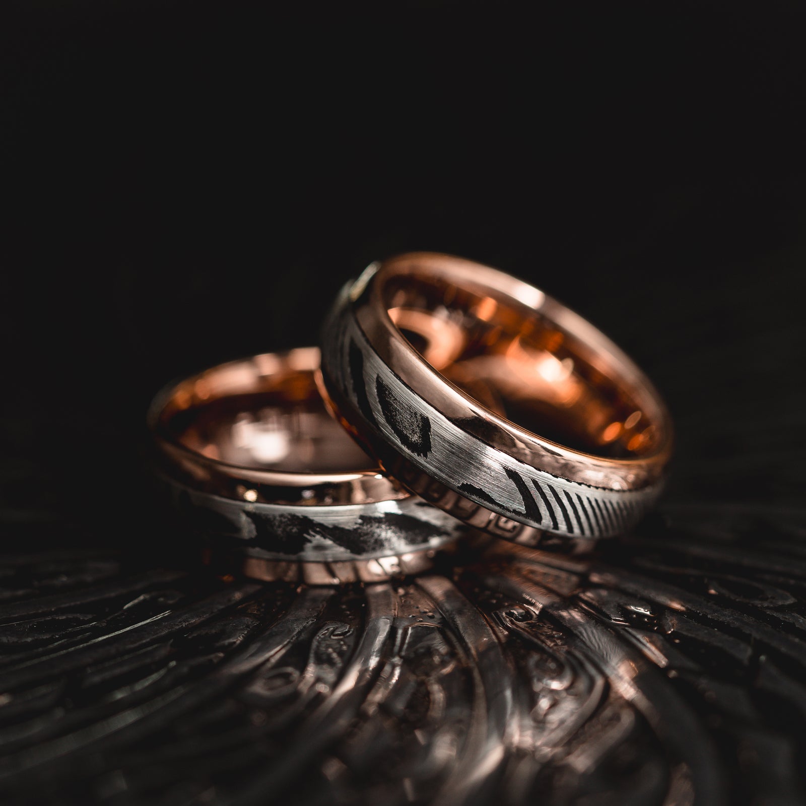 Rose Gold "Poseidon" Steel/Tungsten Ring