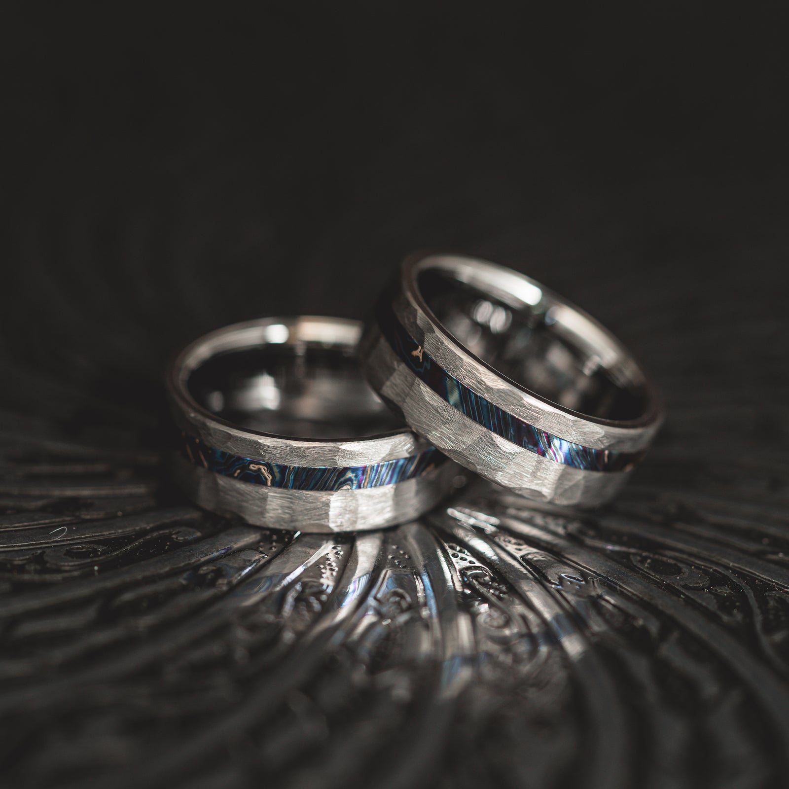 "Vulcan’s Edge" – Silver Tungsten with Zircuti Inlay