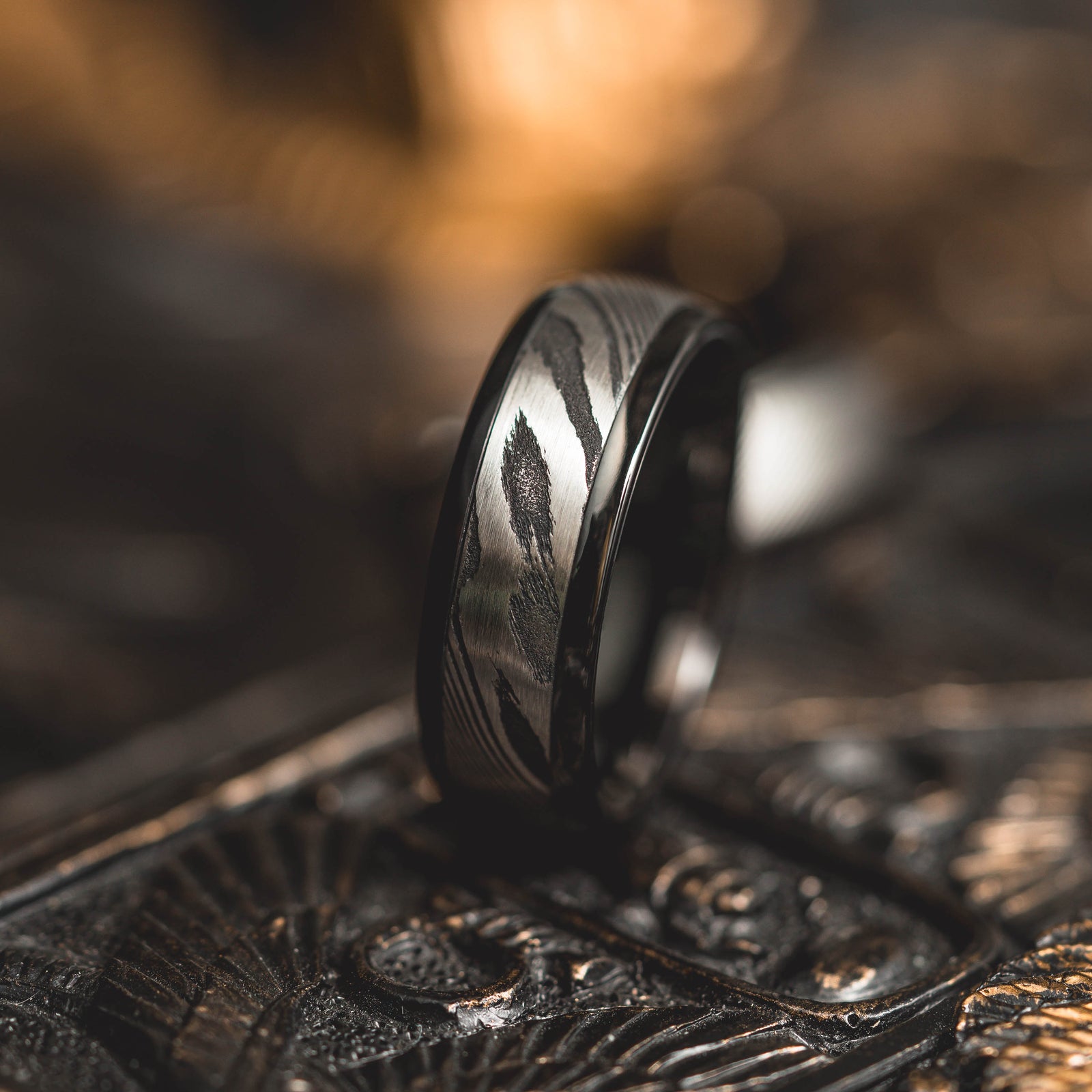 Black "Poseidon" Steel/Tungsten Ring