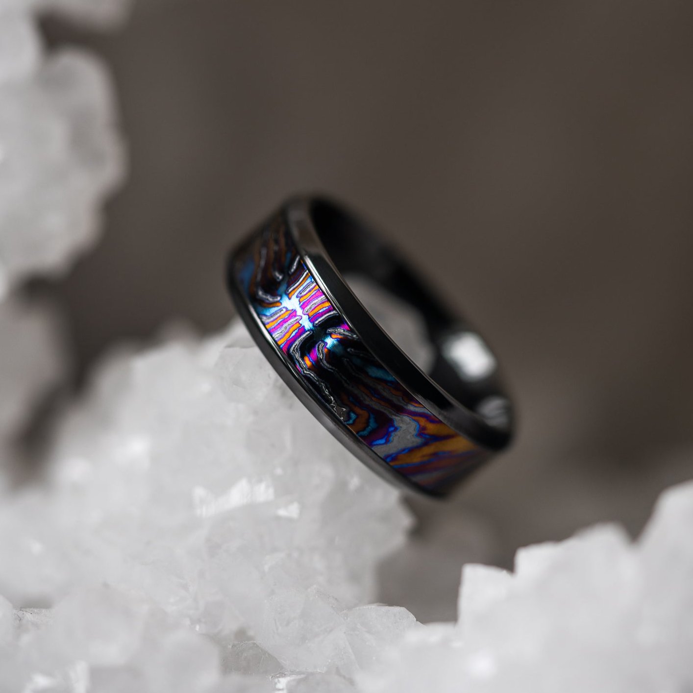 "Eclipse Mokume" Titanium Mokume x Black Zirconium