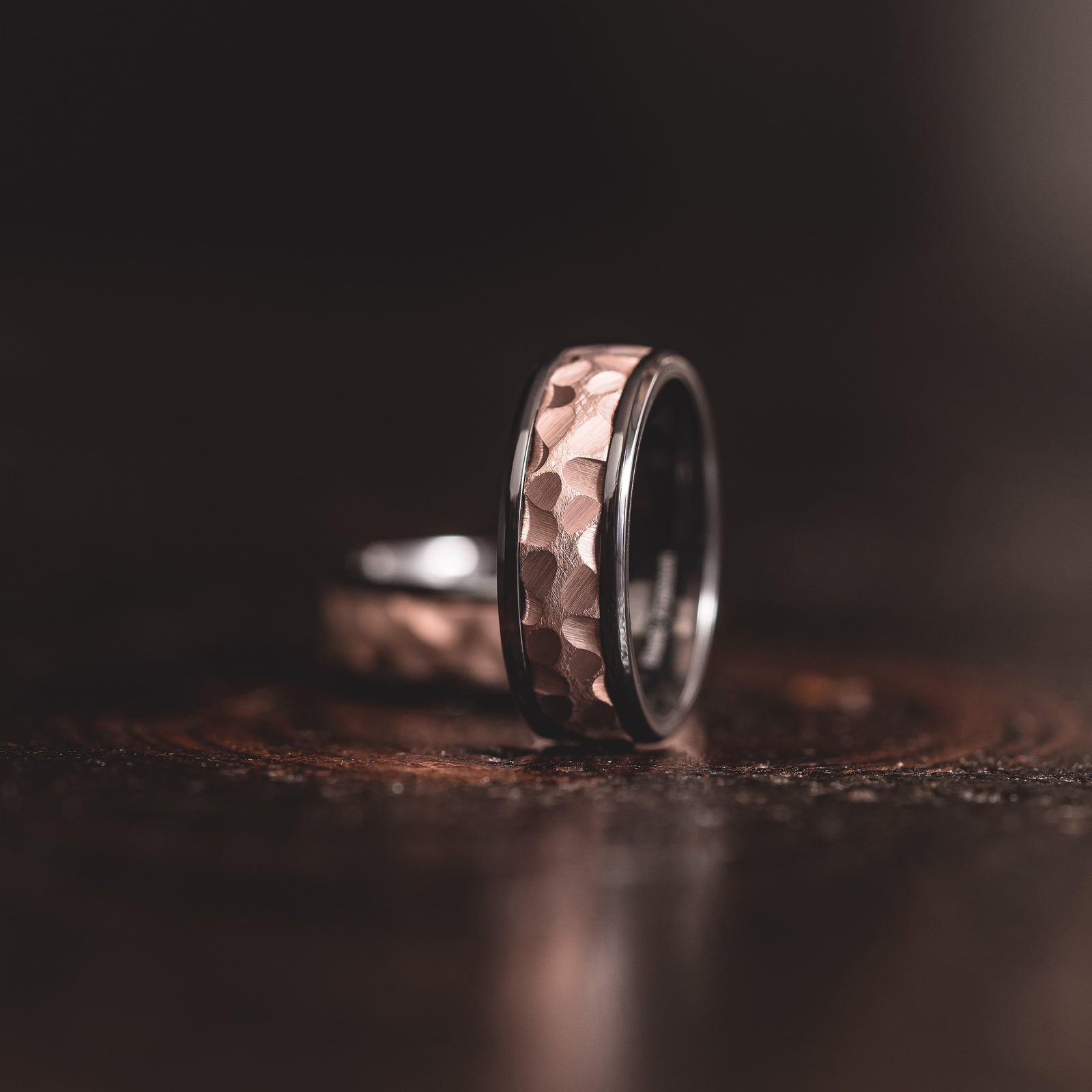"Hades" Black Zirconium x Rose Gold Tungsten- 8mm