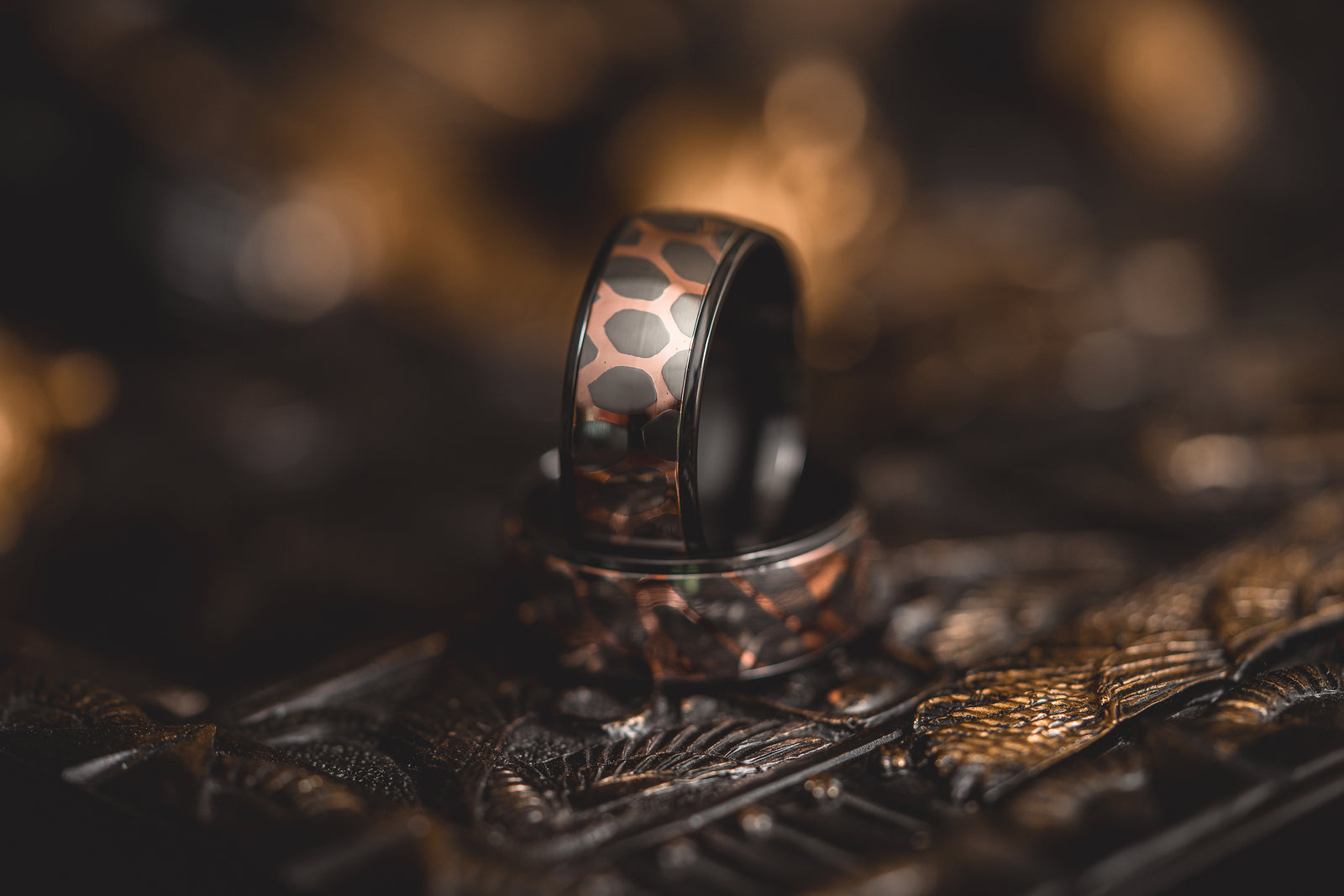 "Eclipse" Black Zirconium ring with Super Conductor Inlay- 6mm/8mm/10mm