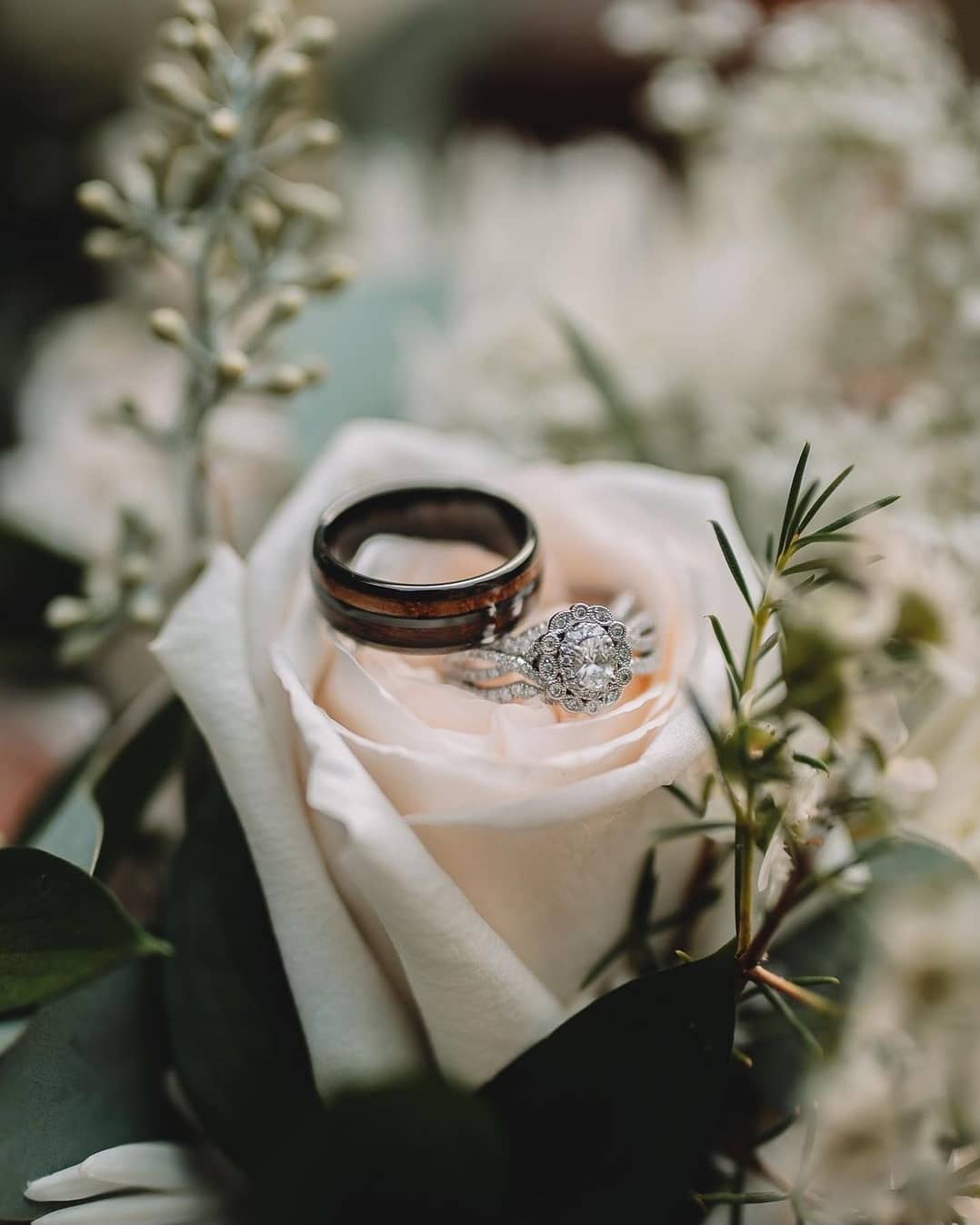 "Dionysus" Whisky Double Barrel Gunmetal Tungsten Ring