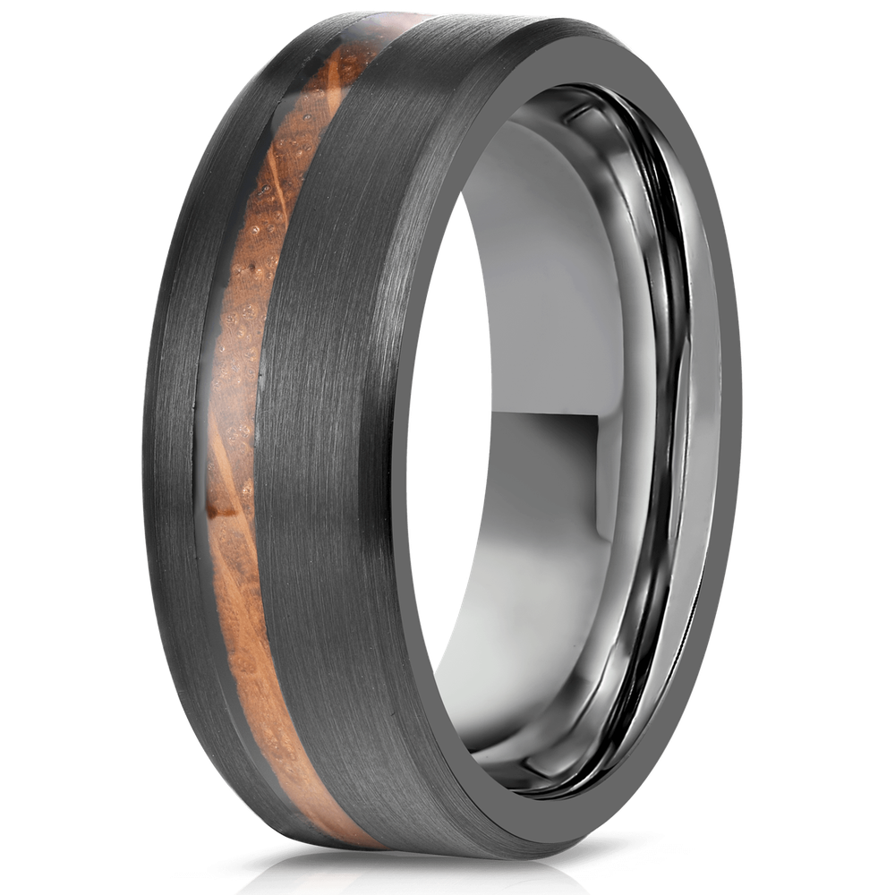 "Artemis" Whisky x Gunmetal Tungsten Ring-Rings By Lux