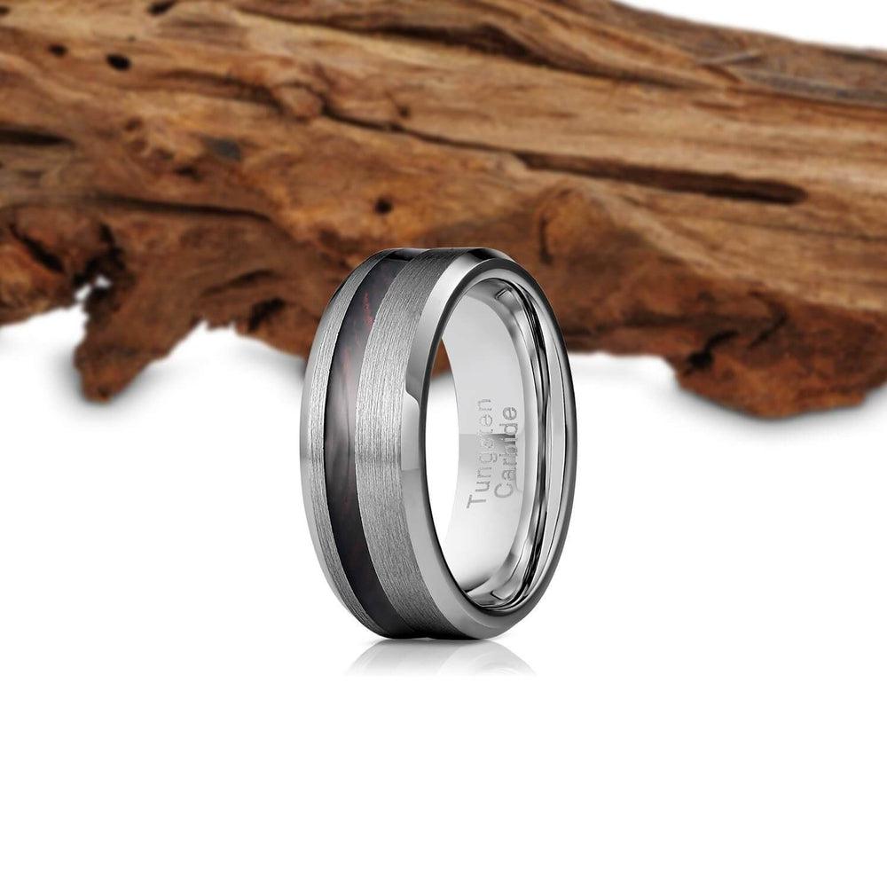 "Artemis" Ironwood x Silver Tungsten Ring-Rings By Lux