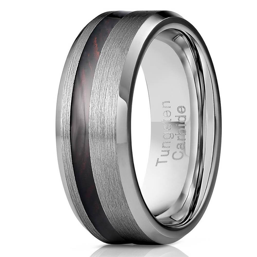 "Artemis" Ironwood x Silver Tungsten Ring-Rings By Lux