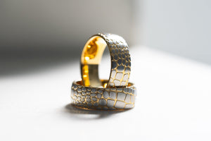"Poseidon" Yellow Gold Superconductor Ring- Steel with 18k Plate- 6mm/8mm