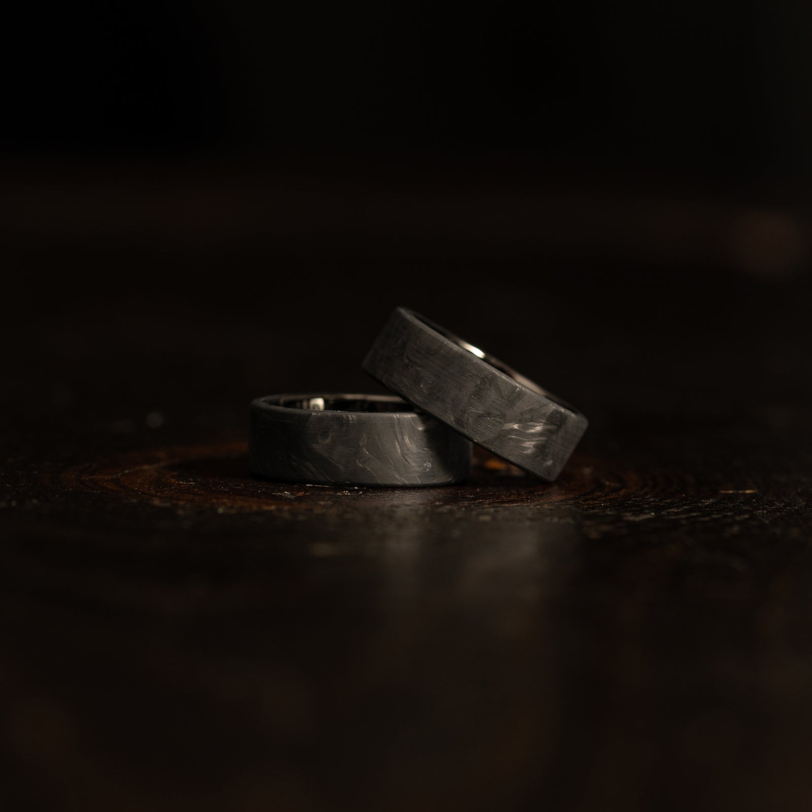 "Athena" Forged Carbon Fiber/Black Tungsten Ring