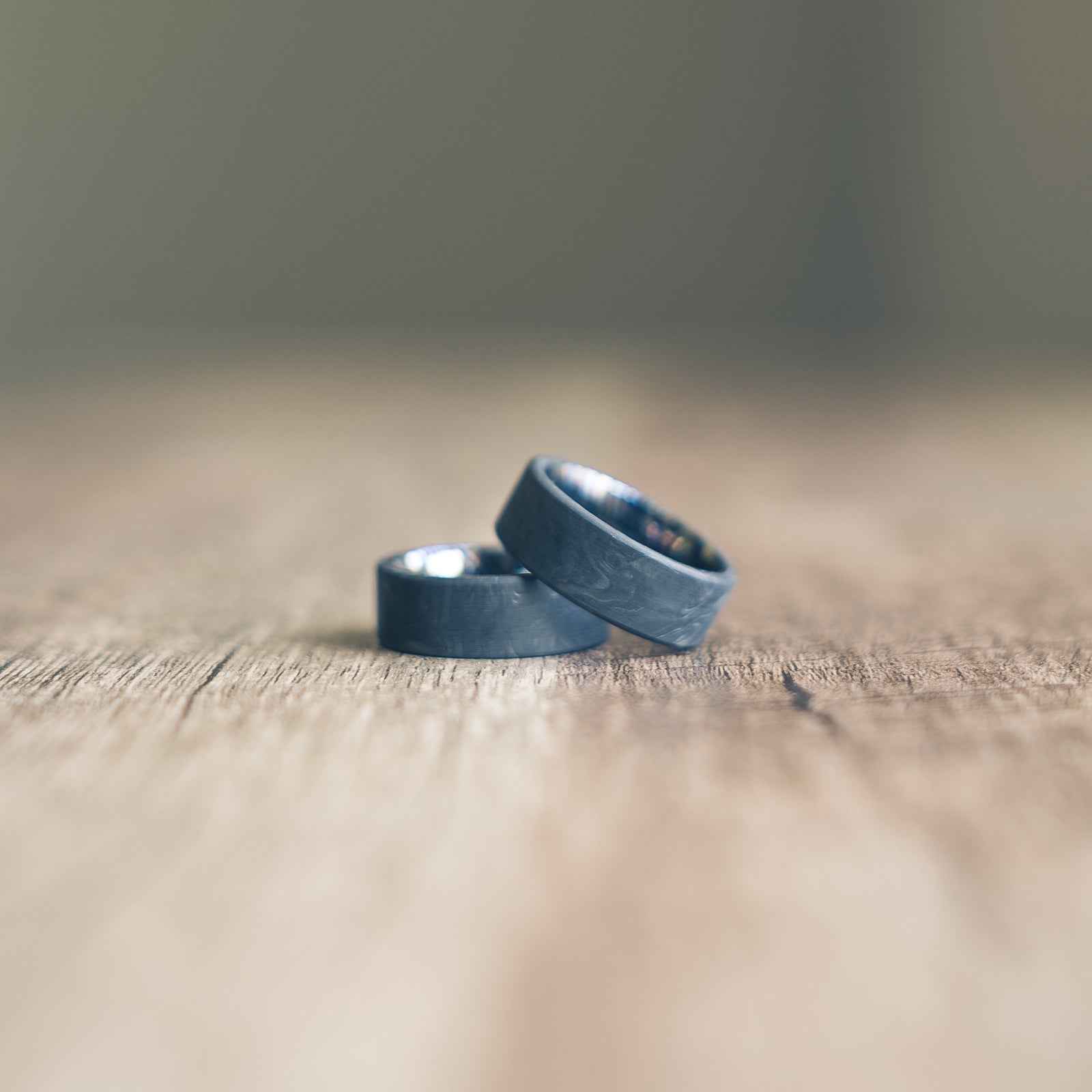 "Athena" Forged Carbon Fiber/Timascus Titanium Ring