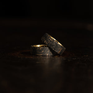 "Athena"  Forged Carbon Fiber x Gold Leaf with Gold Tungsten Ring