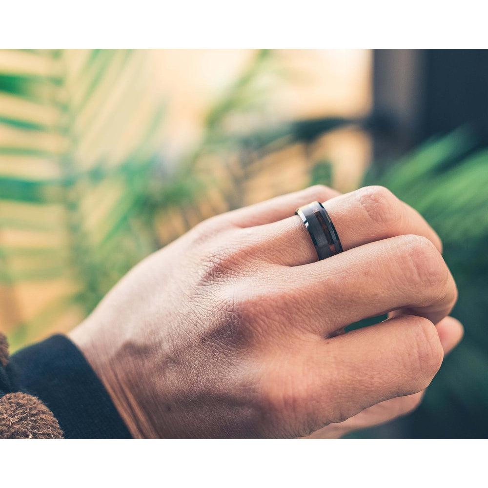 "Artemis" Ironwood x Black Tungsten Ring-Rings By Lux