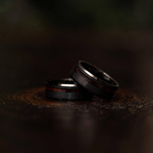 "Artemis" Ironwood x Black Tungsten Ring-Rings By Lux