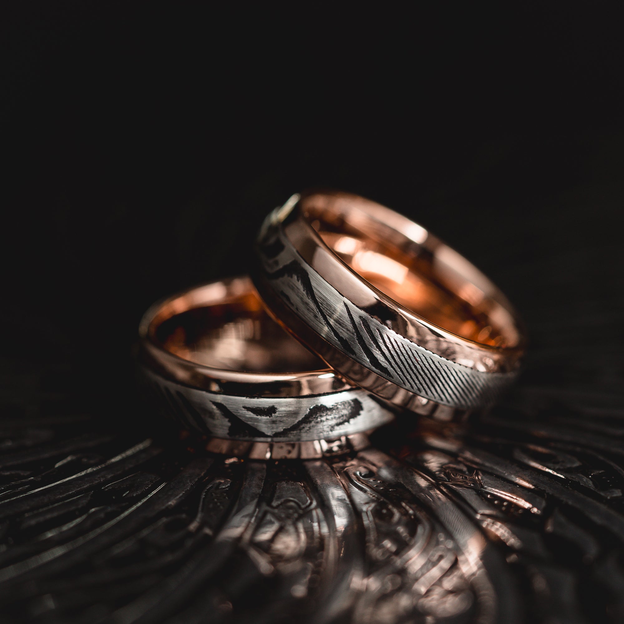 Rose Gold "Poseidon"  Steel/Tungsten Ring