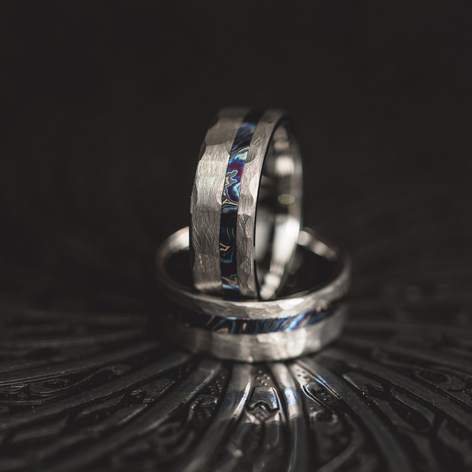 "Vulcan’s Edge" – Silver Tungsten with Zircuti Inlay