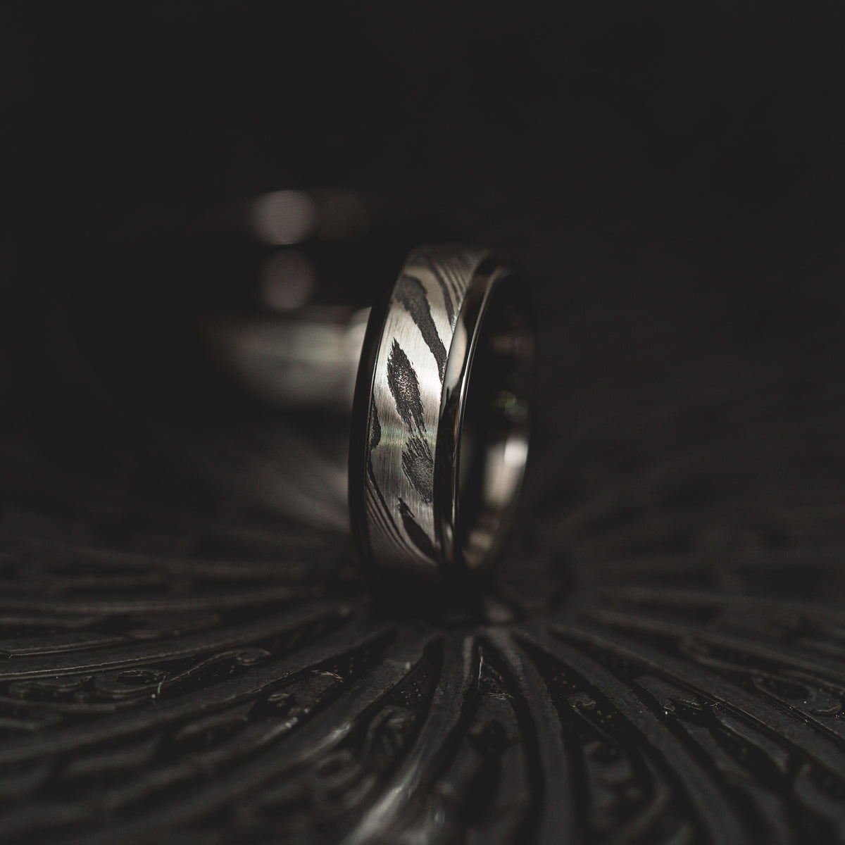 Black "Poseidon"  Steel/Tungsten Ring