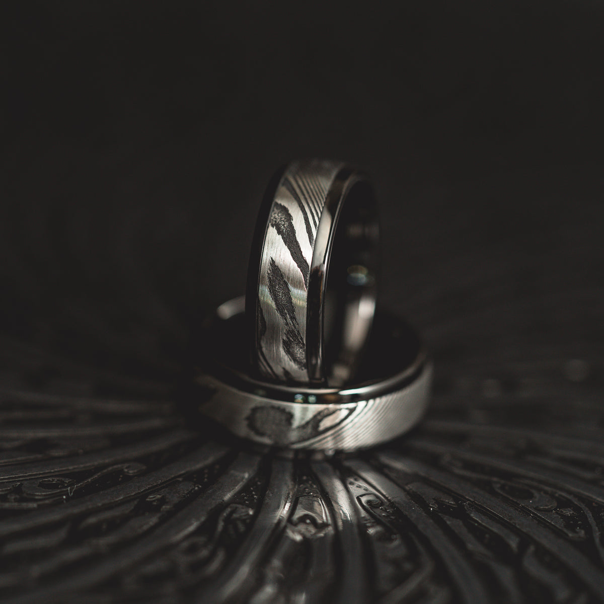 Black "Poseidon"  Steel/Tungsten Ring