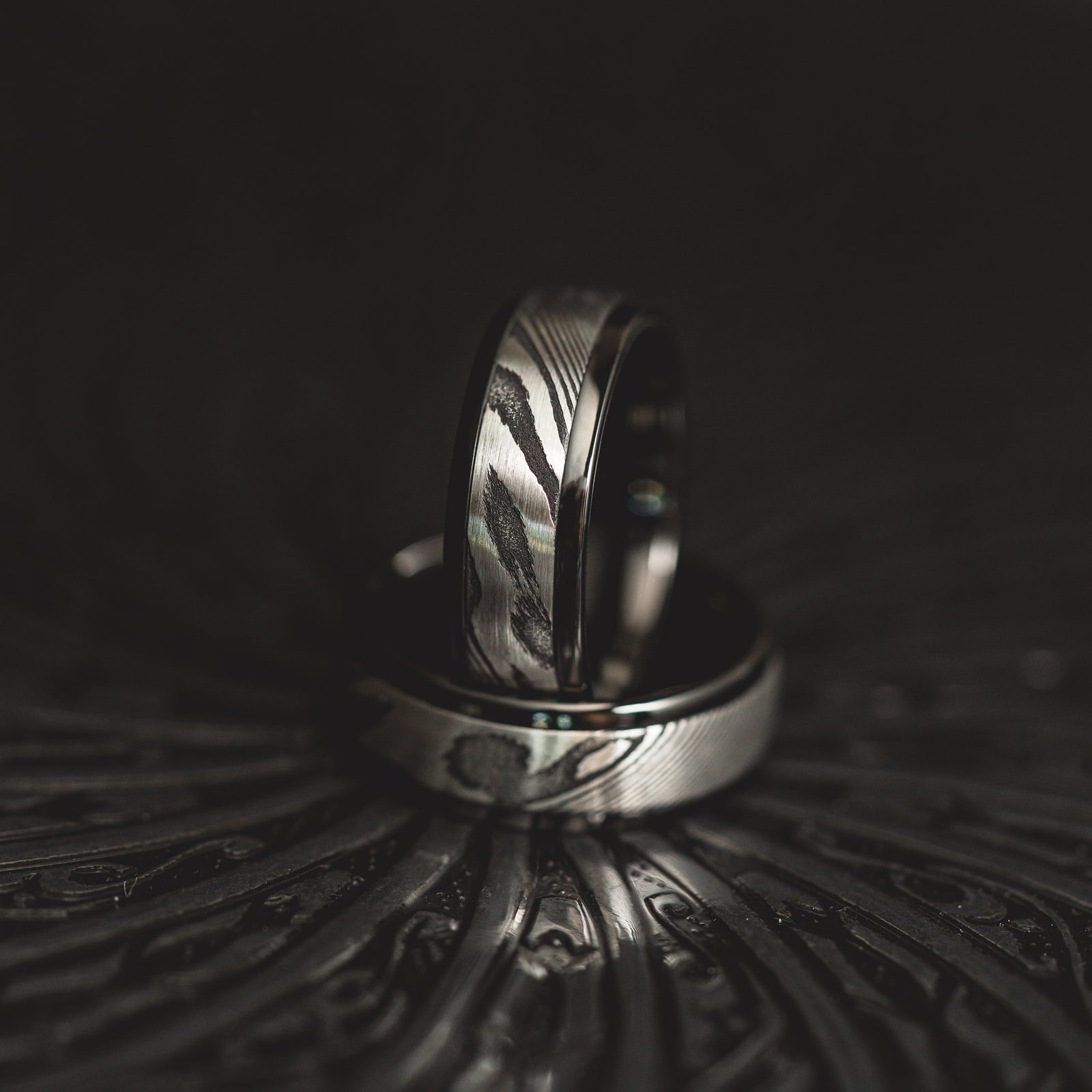 Black "Poseidon"  Steel/Tungsten Ring
