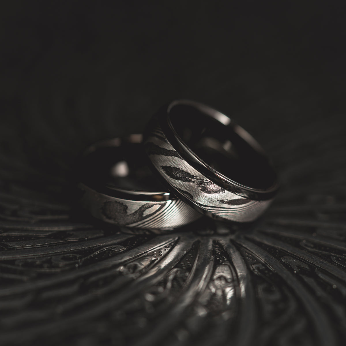 Black "Poseidon"  Steel/Tungsten Ring