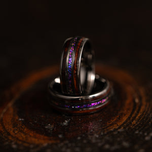 "Celestial Serpent" Domed Nebula x Snakewood Ring- 8mm