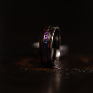 "Celestial Serpent" Domed Nebula x Snakewood Ring- 8mm