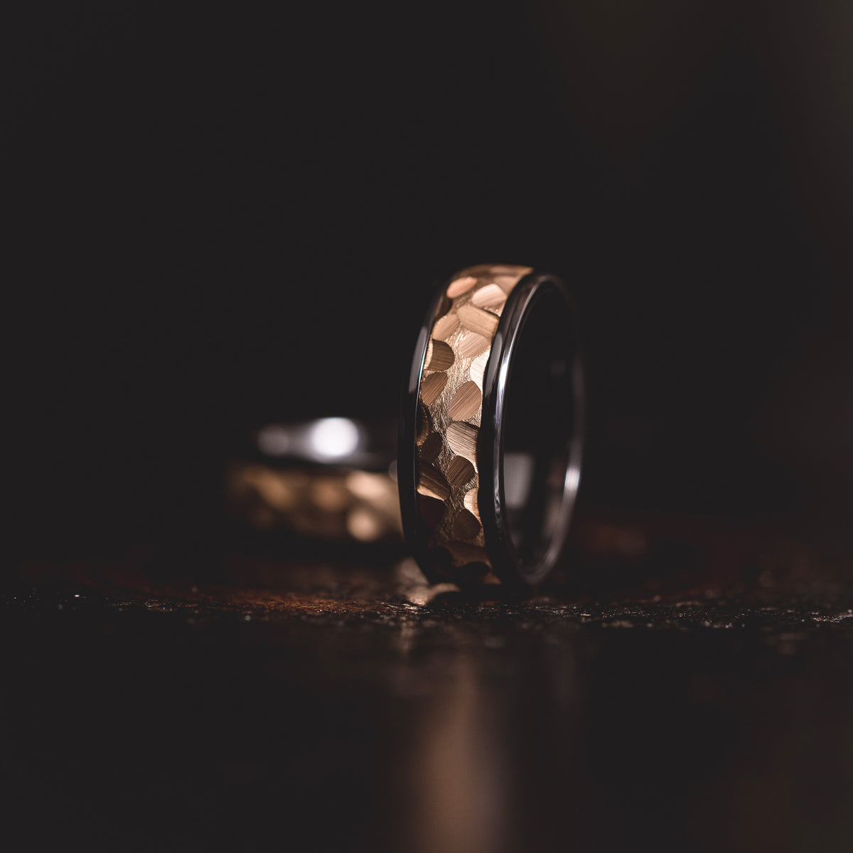 "Hades" Black Zirconium x Yellow Gold Tungsten- 8mm