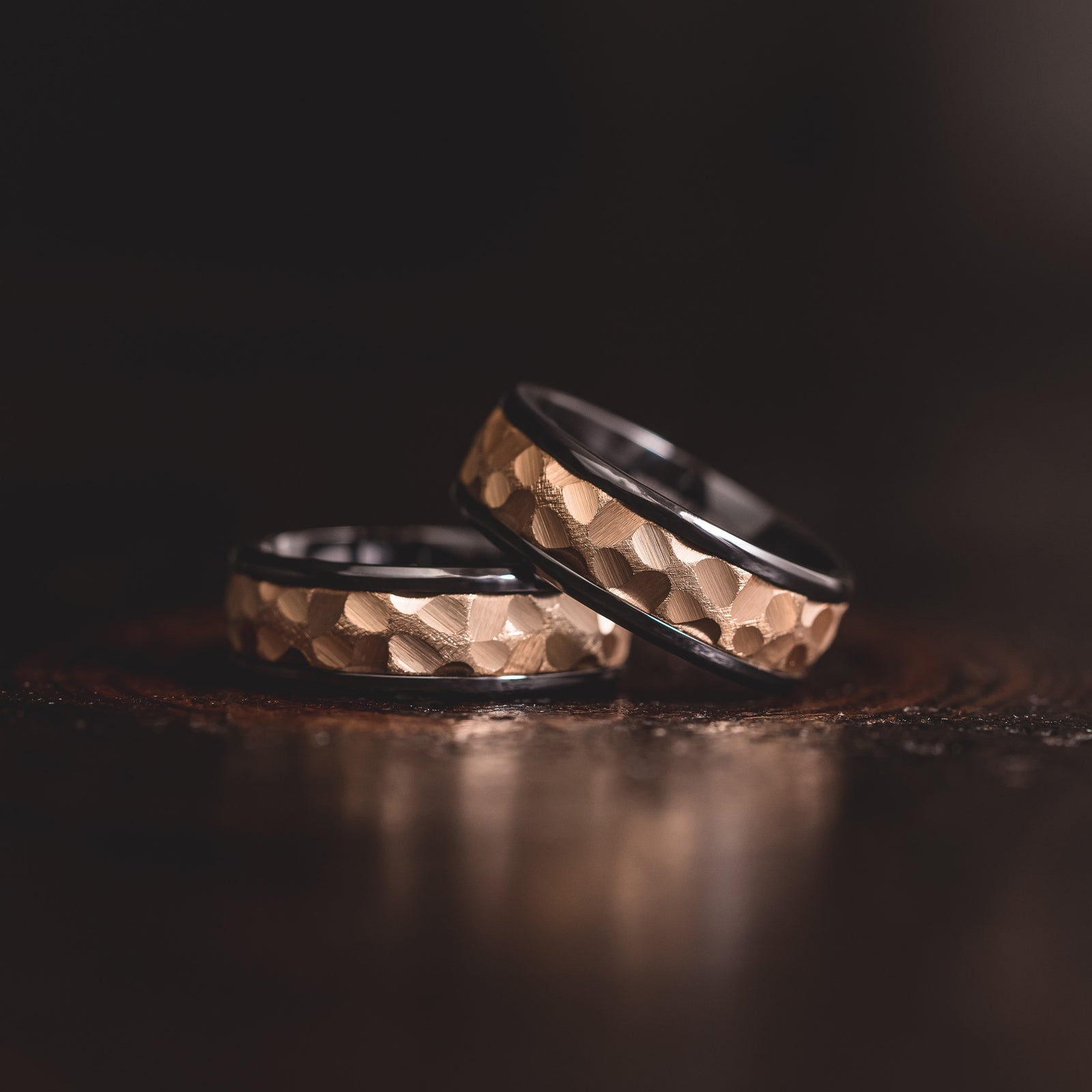 "Hades" Black Zirconium x Yellow Gold Tungsten- 8mm