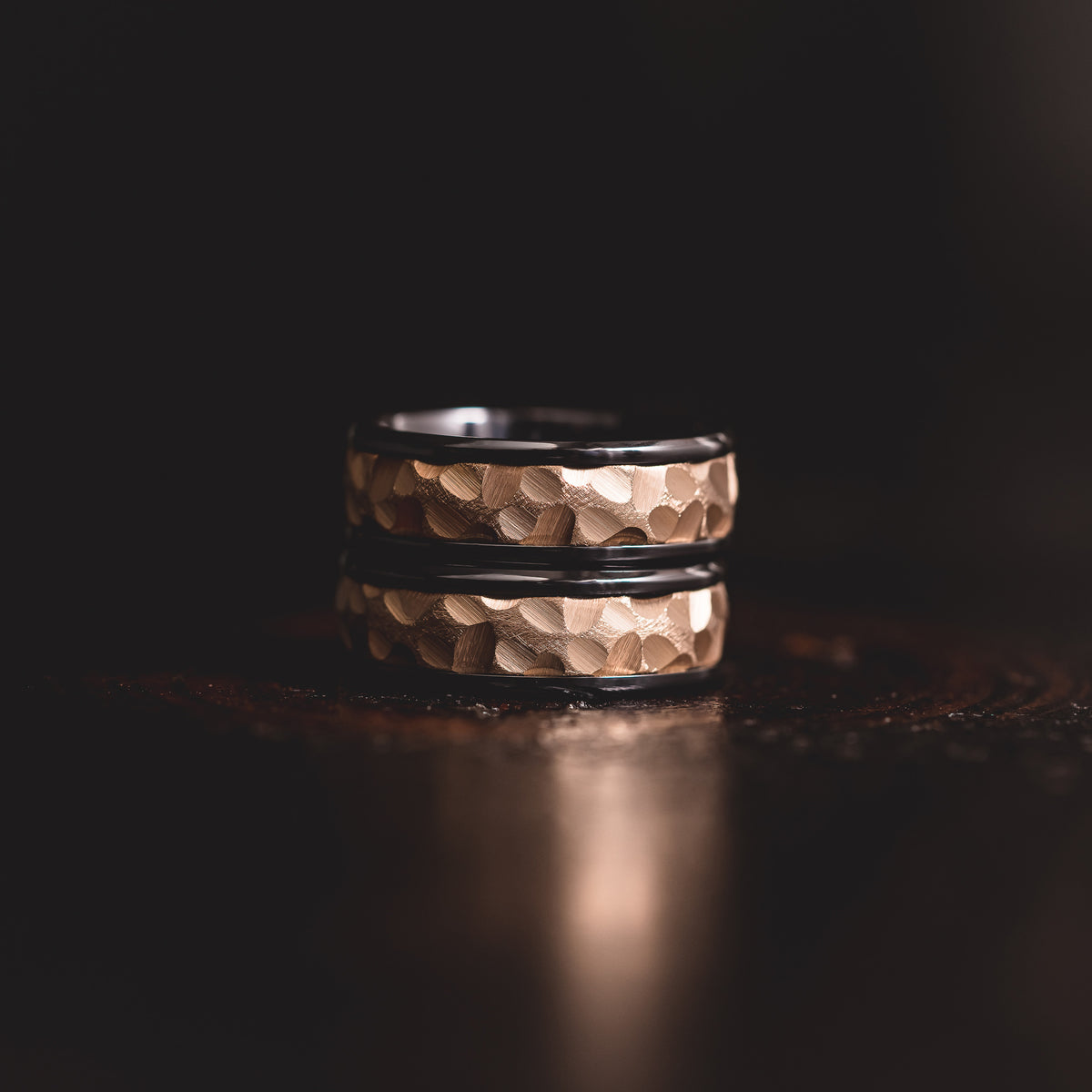 "Hades" Black Zirconium x Yellow Gold Tungsten- 8mm