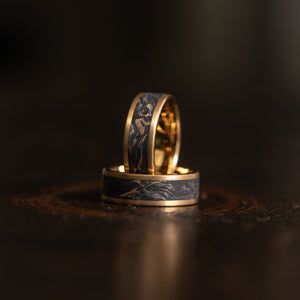 "Athena"  Forged Carbon Fiber x Gold Leaf with Gold Tungsten Ring