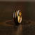 "Dionysus"  Ancient Bog Oak Double Barrel Yellow Gold Tungsten Ring