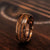 "Dionysus" Whisky Barrel Wood x Guitar String Ring- Rose Gold Tungsten-Rings By Lux