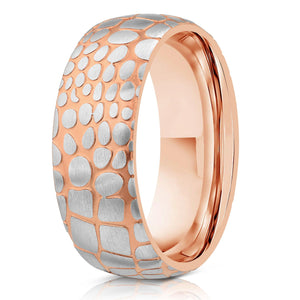 "Poseidon" Rose Gold Superconductor Ring- Steel with 18k Plate- 6mm/8mm