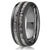 "Dionysus" Double Barrel Naturally Shed Antler Gunmetal Tungsten Ring- Domed-Rings By Lux