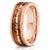 "Zeus" Hammered Ring- Rose Gold with Charred Whiskey Barrel and Antler 6mm/8mm