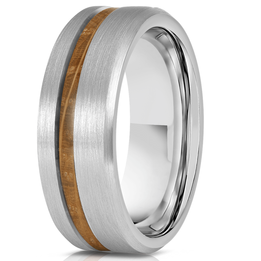 "Artemis" Whisky x Silver Tungsten Ring-Rings By Lux