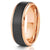 "Apollo" Tungsten Carbide Ring- Black w/ Rose Gold Strip- 8mm-Rings By Lux