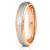 "Apollo" Womens Tungsten Carbide Ring- White Gold w/ Rose Gold Strip- 4mm-Rings By Lux