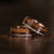 "Dionysus"  Whiskey Barrel Wood x  Antler x Guitar String Ring- Smoked Rose Gold Tungsten