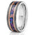 "Zeus" Hammered Tungsten Carbide Ring- Meteorite and Opal- Grey/Rose- 6mm/8mm