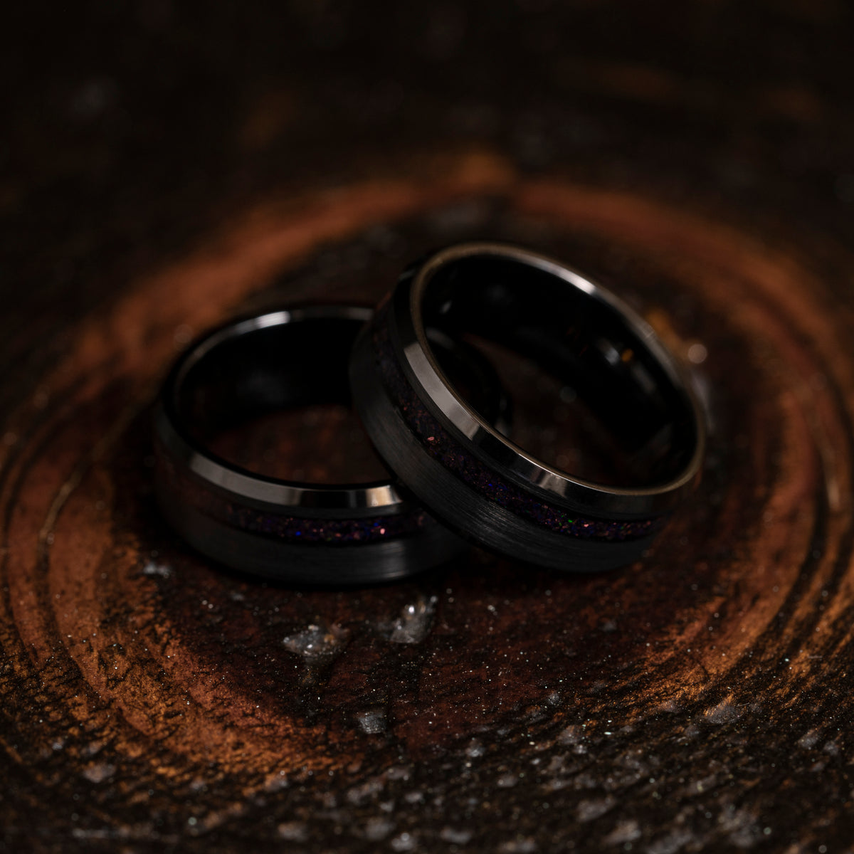 "Artemis"  Black Opal x Black Tungsten Ring