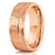 "Zeus" Hammered Tungsten Carbide Ring- Flat with Rose Gold Strip- 6mm/8mm