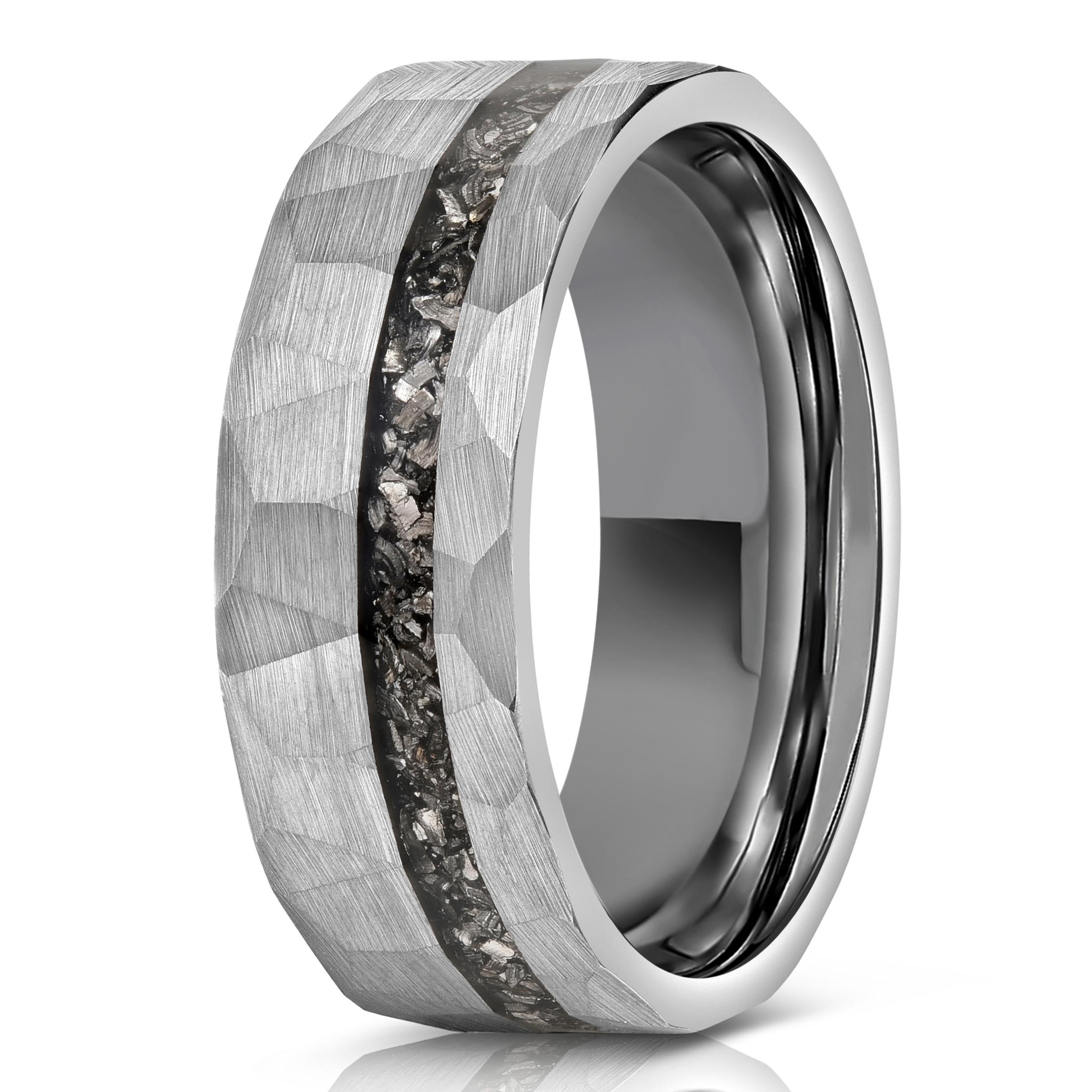 THREE KEYS JEWELRY Men Wedding Hunting 8mm Bands Tungsten Viking Carbide  Meteorite Ring With Jewels PolishInfinity Unique For Him Silver Size 10 on  Galleon Philippines