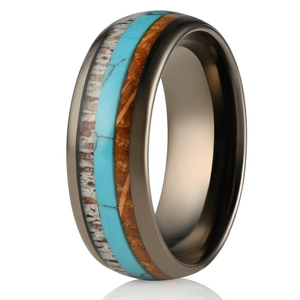 Turquoise Ring, Turquoise Wedding Band, Silver Tungsten Band, Turquoise  Inlay Wedding ring, Silver Tungsten Wedding Ring