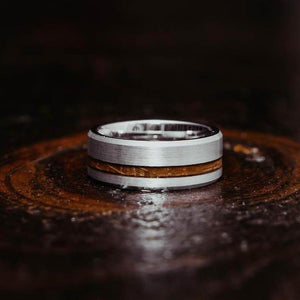 "Artemis" Whisky x Silver Tungsten Ring-Rings By Lux