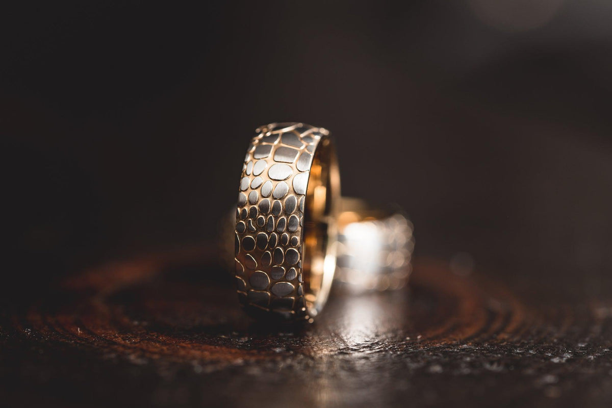 "Poseidon" Yellow Gold Superconductor Ring- Steel with 18k Plate- 6mm/8mm