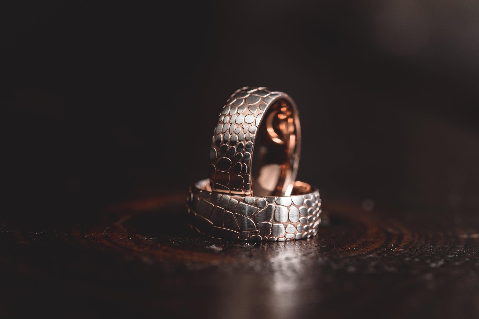 "Poseidon" Rose Gold Superconductor Ring- Steel with 18k Plate- 6mm/8mm