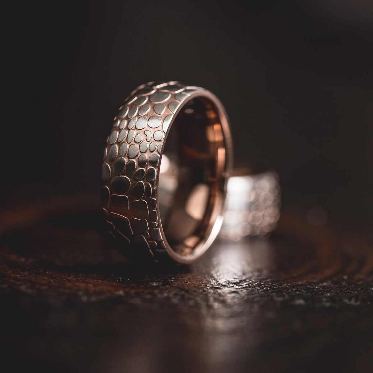 &quot;Poseidon&quot; Rose Gold Superconductor Ring- Steel with 18k Plate- 6mm/8mm