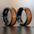 "Apollo" Black Sapele Wood Inlay Ring-Rings By Lux