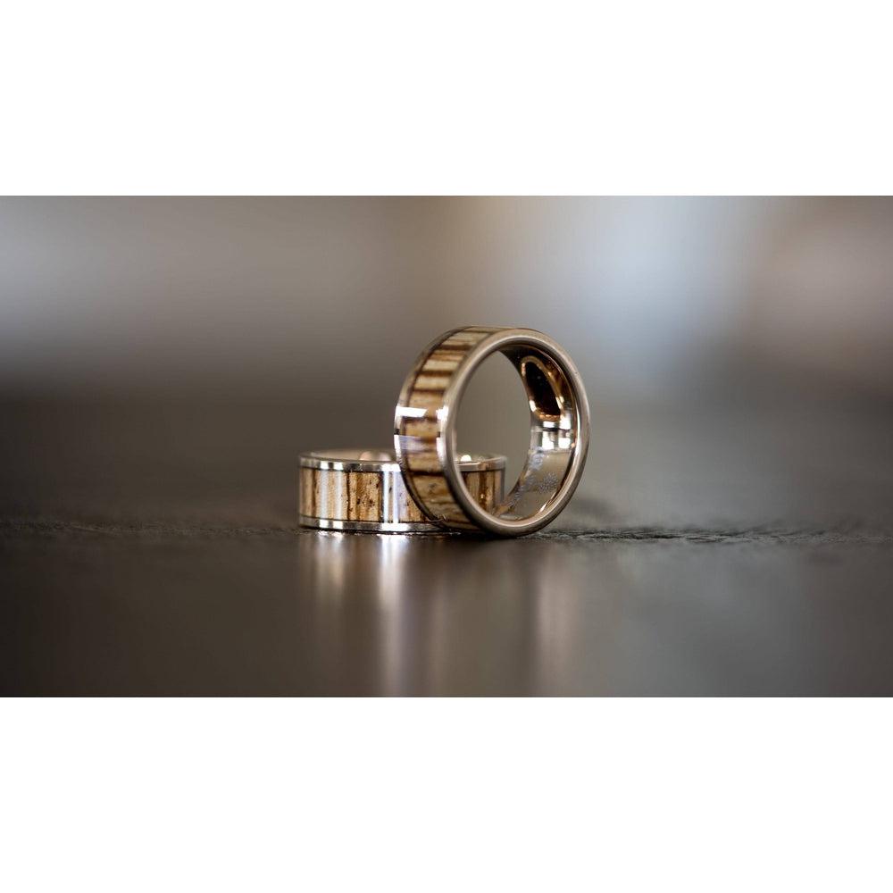 "Apollo" Rose Gold Zebrawood Inlay Ring-Rings By Lux