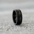 "Zeus" Hammered Tungsten Carbide Ring- Black w/ Meteorite- 8mm