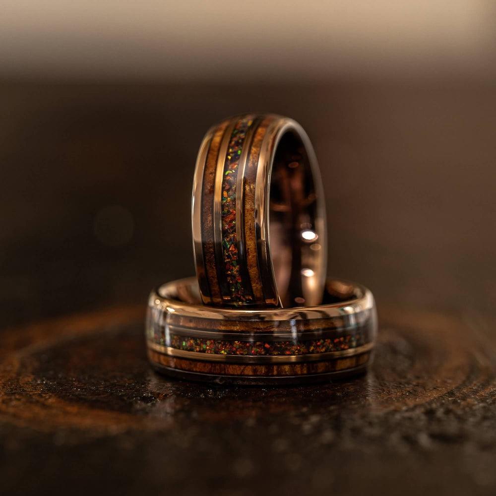 Vakki 8mm Hawaiano Madera De Koa Y Anillos De Carburo De Tun Hawaiian Vakki 8mm Hawaiano Madera De Koa Y Anillos De Carburo De Tun Hawaiian